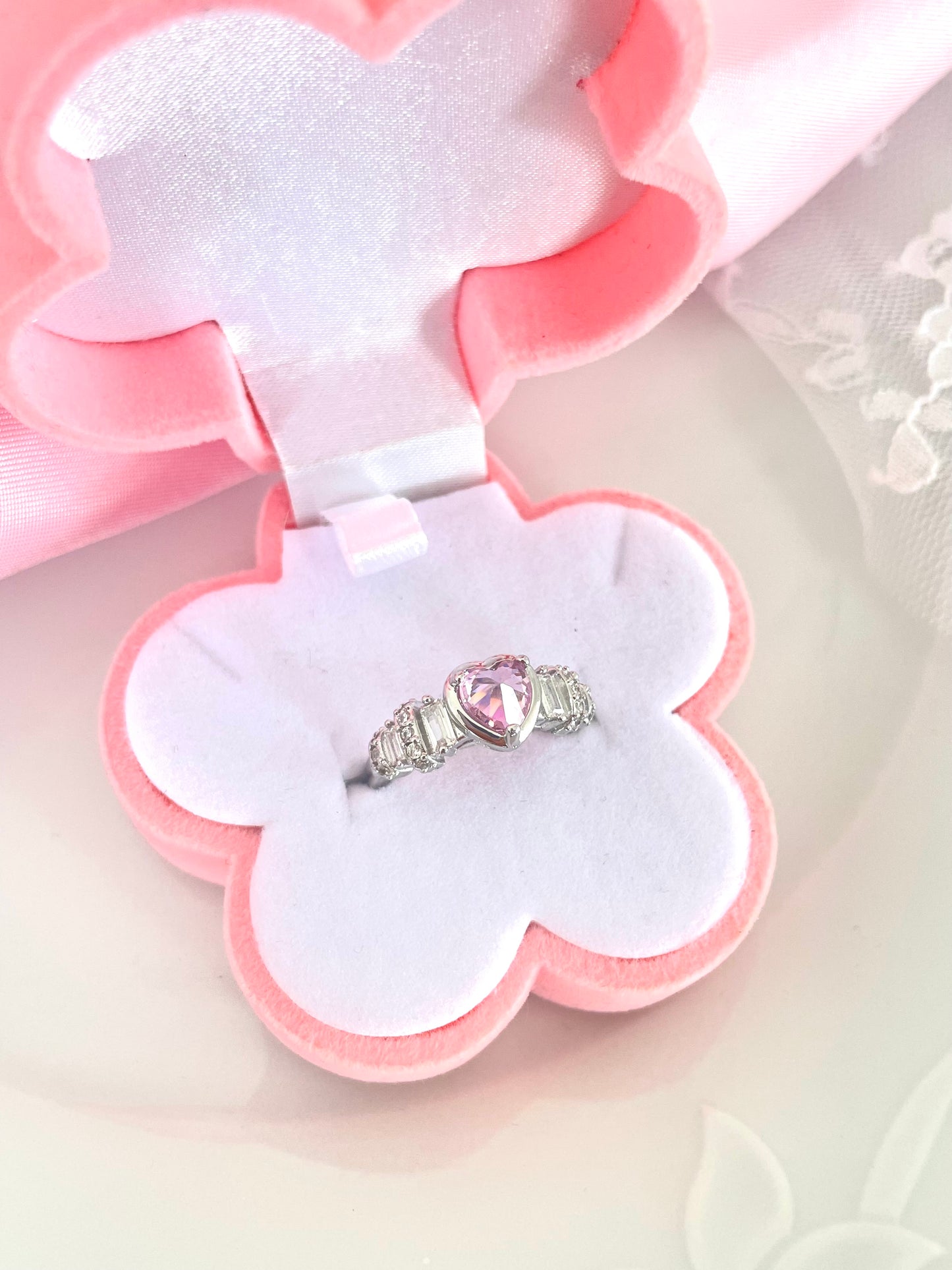 Hearted diamond rings