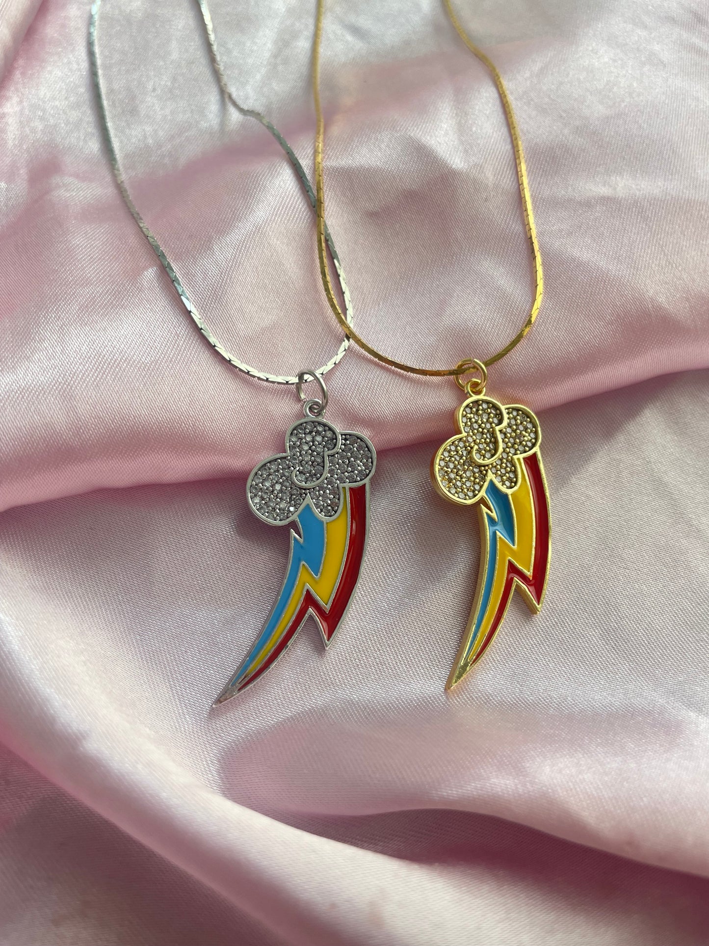24K gold plated and 925 sterling silver Rainbowdash Cutie Mark necklace