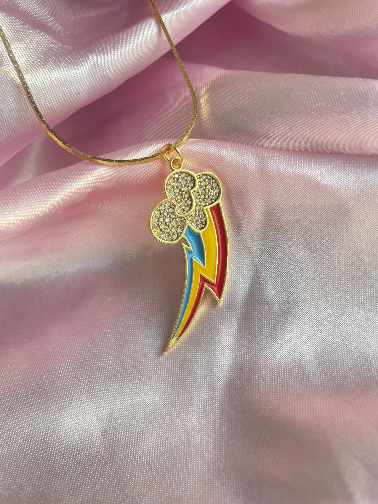 24K gold plated and 925 sterling silver Rainbowdash Cutie Mark necklace