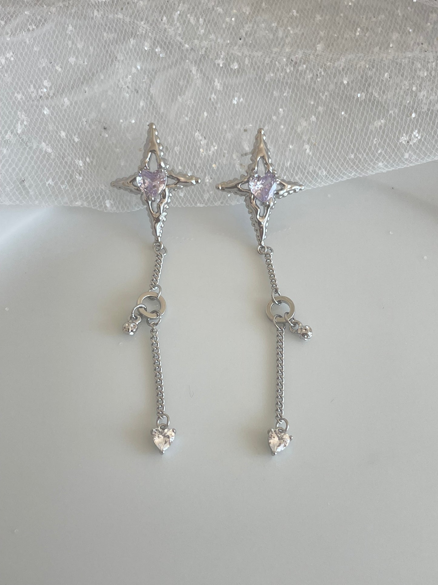 Sparkly heart earrings