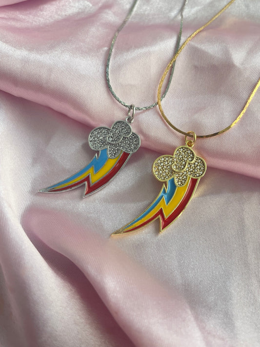 24K gold plated and 925 sterling silver Rainbowdash Cutie Mark necklace