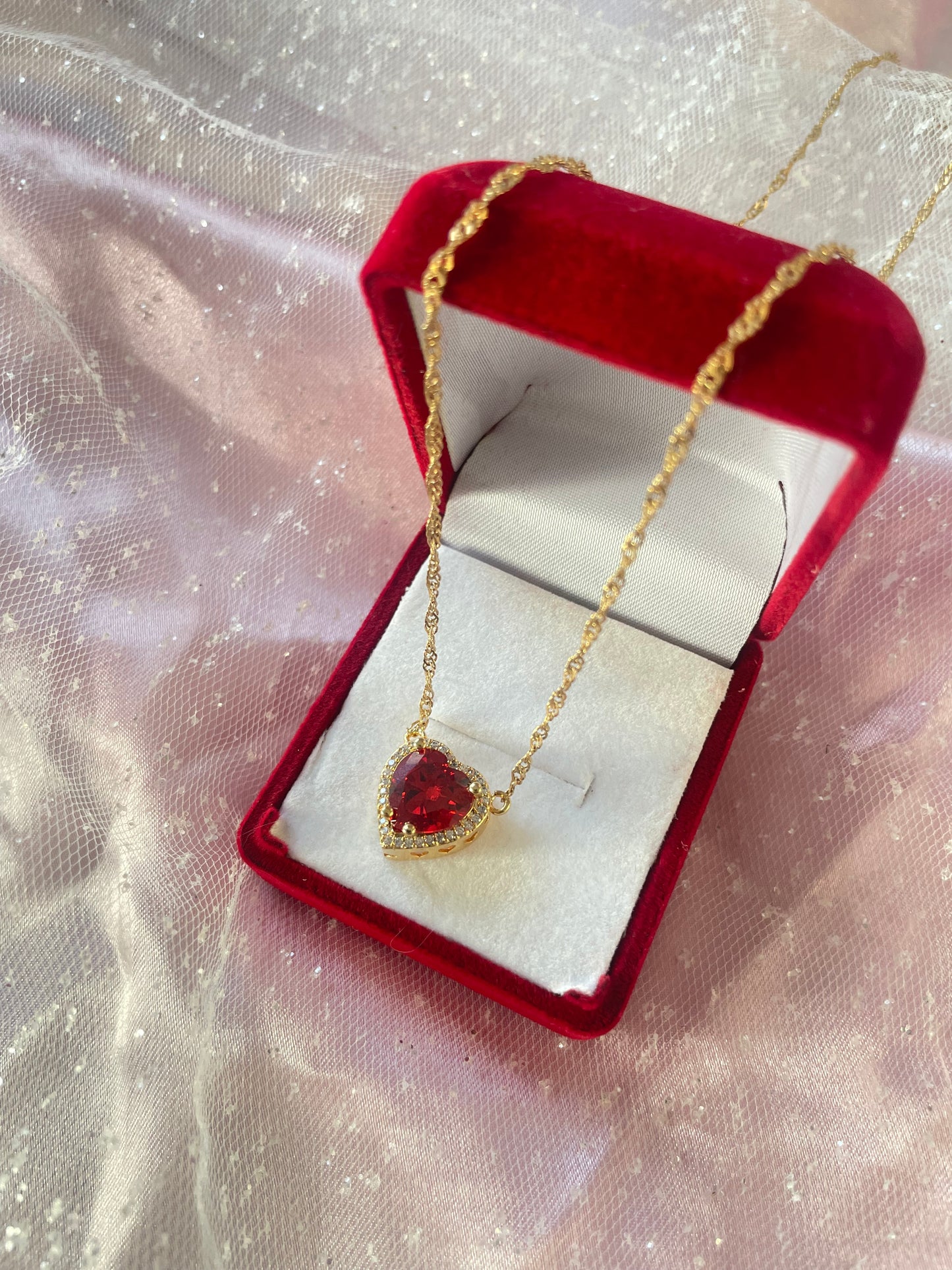 The Heart and Sword Necklace (choose color)