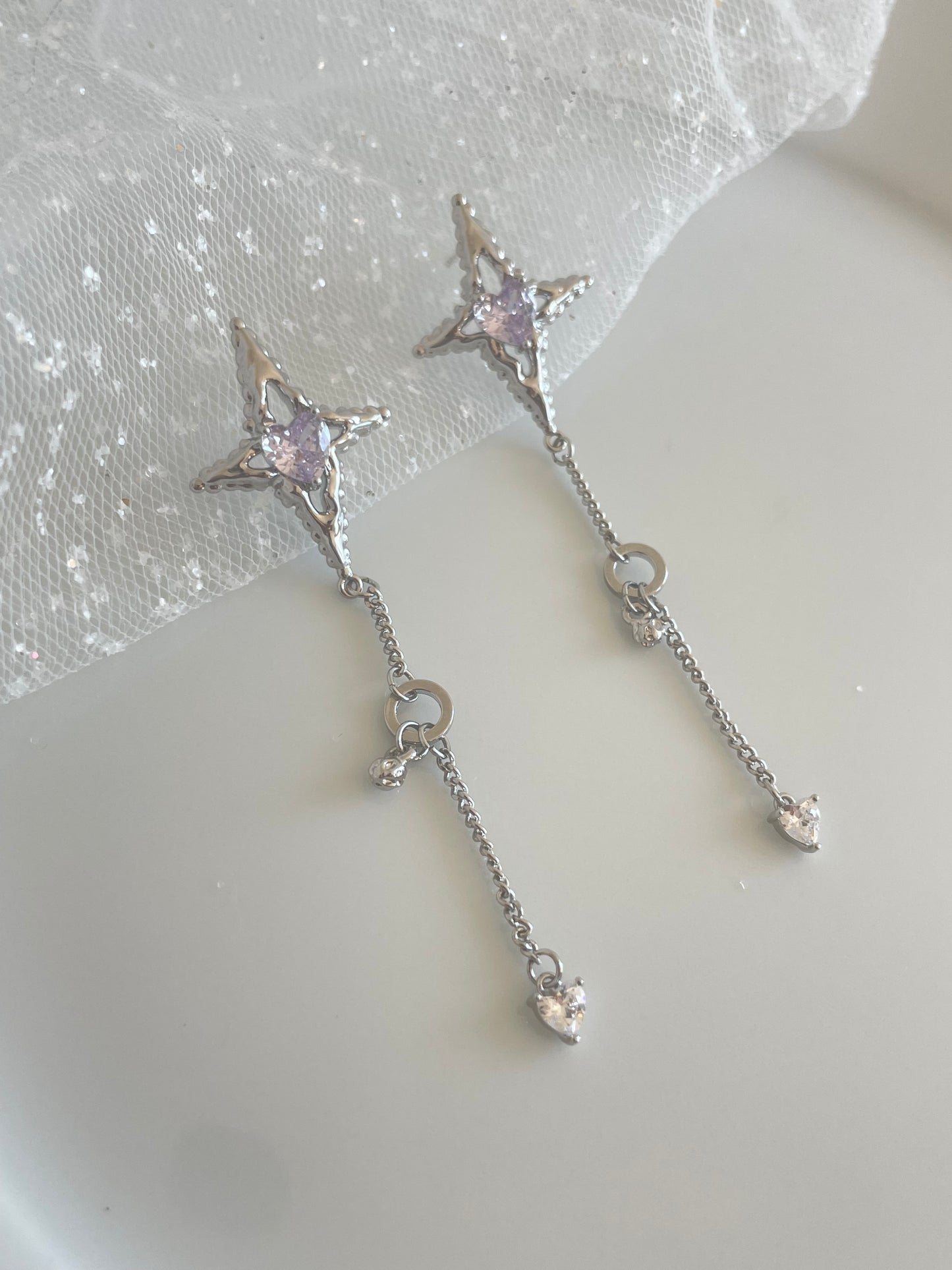 Sparkly heart earrings