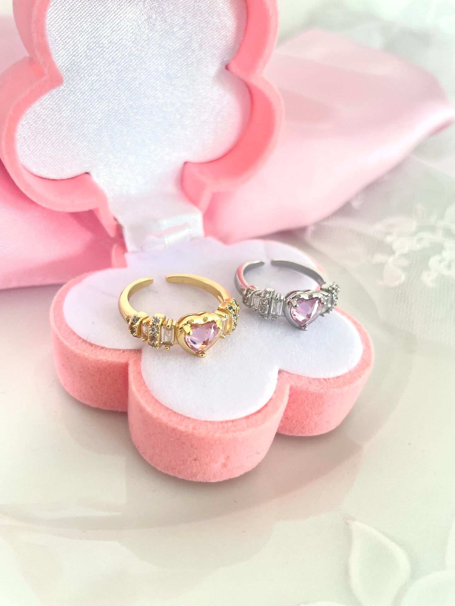 Hearted diamond rings