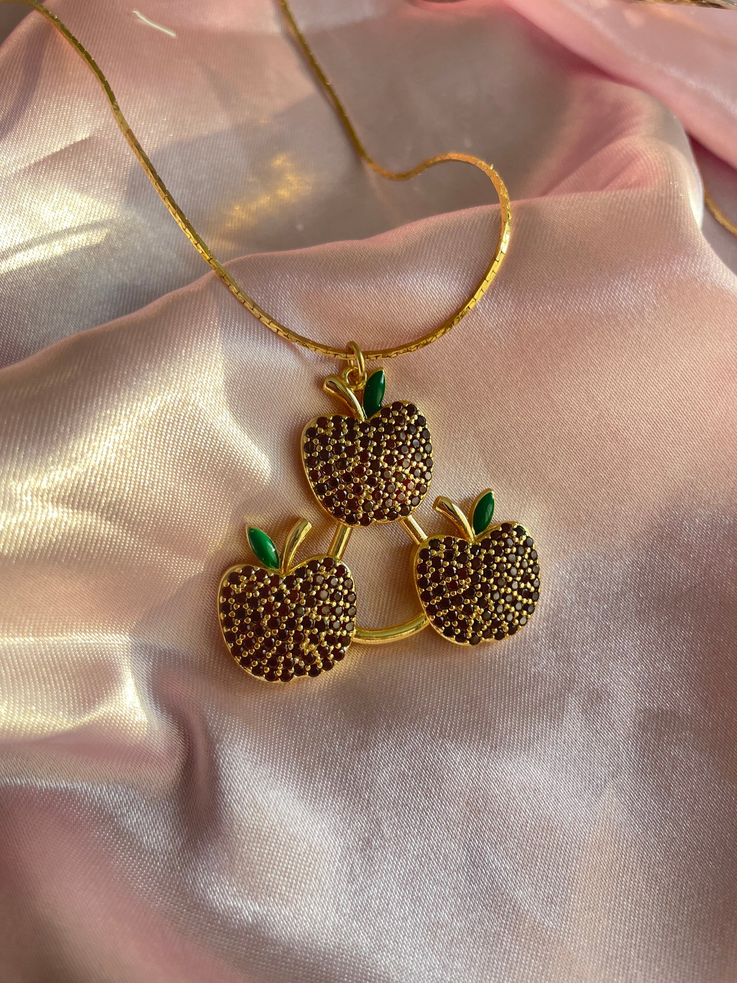 24K gold plated and 925 sterling silver Apple jack cutie mark necklace