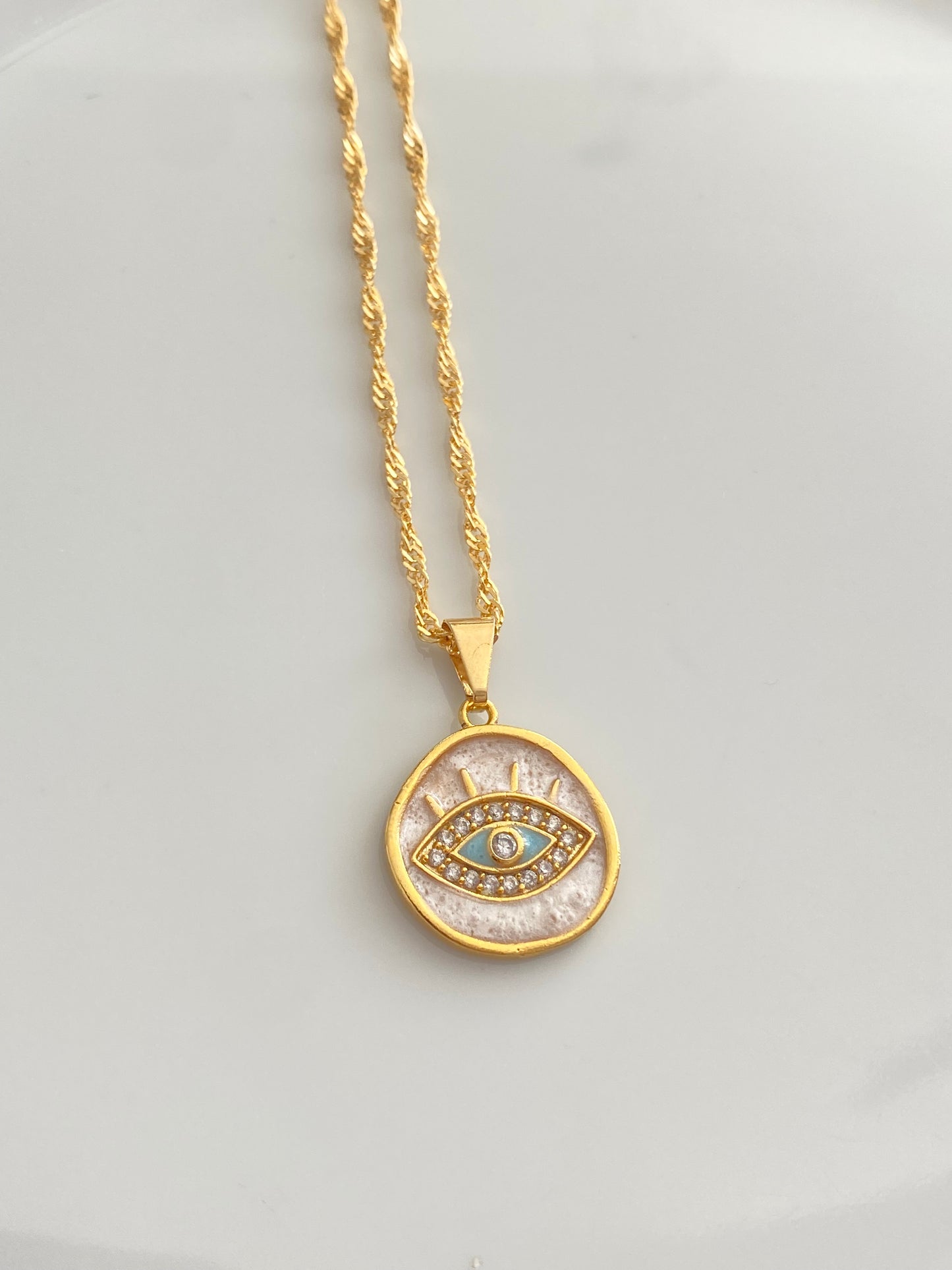 Aesthetic eye necklace (blue)