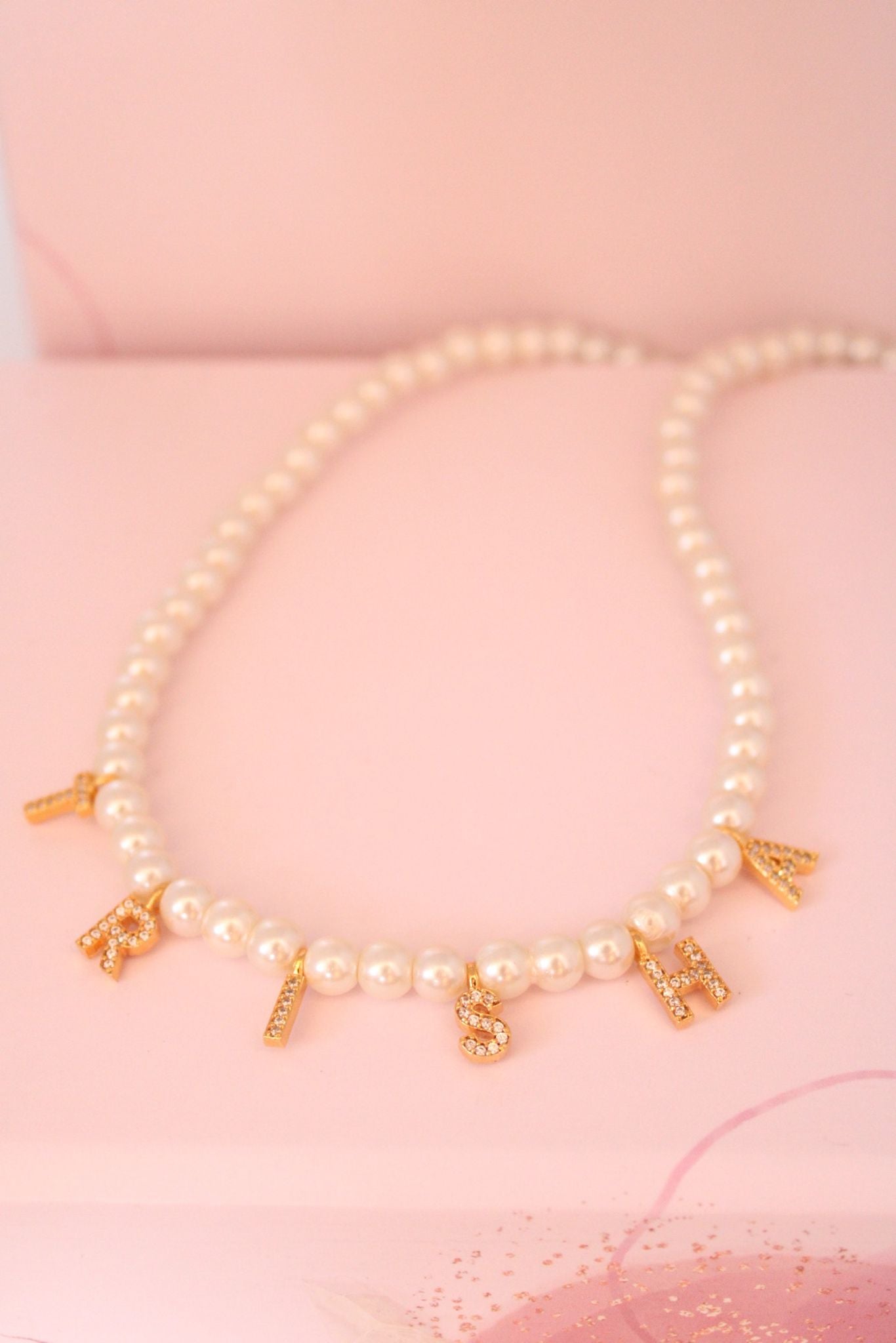 custom personalized name pearl necklace