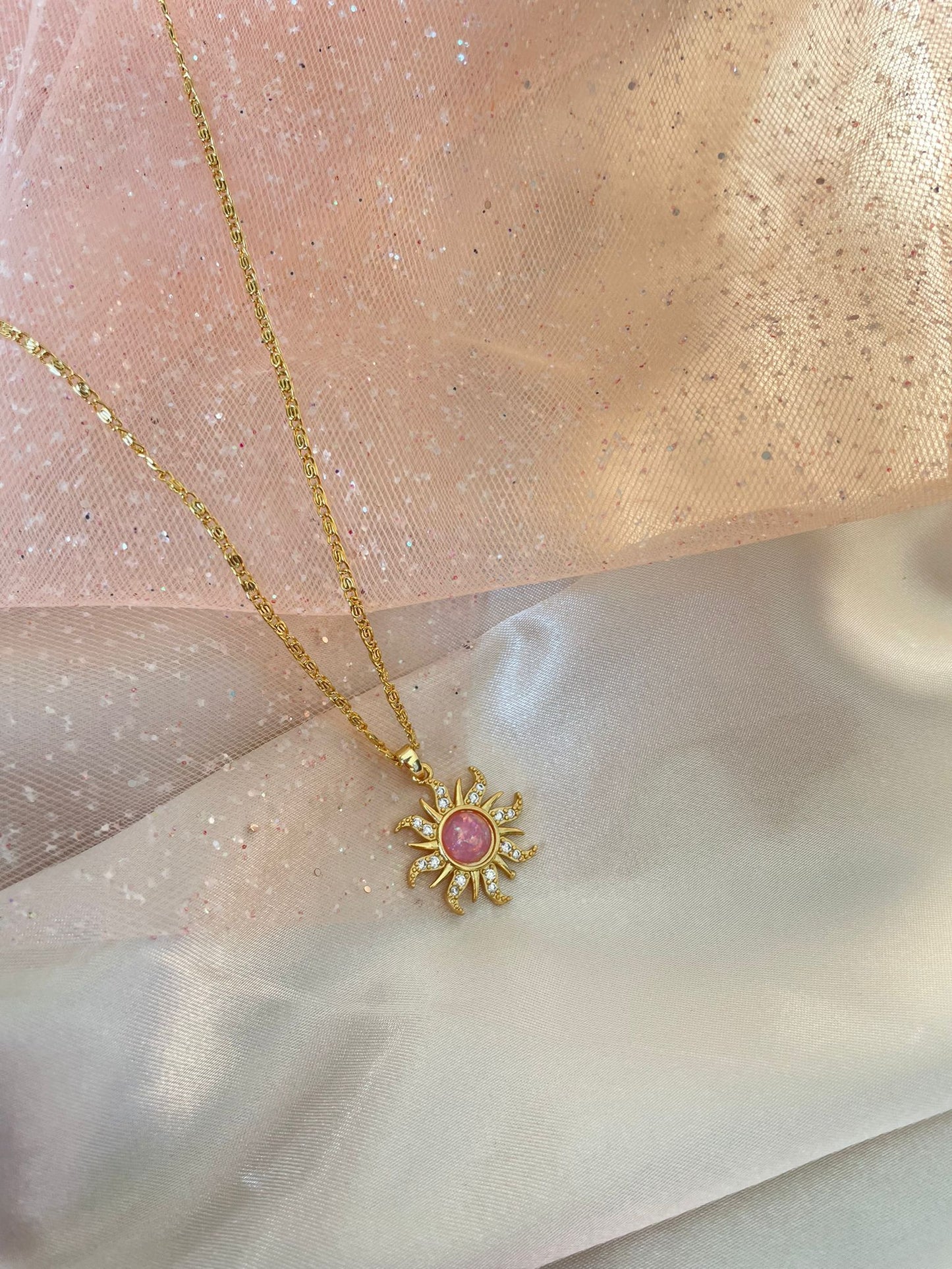 Rapunzel sun necklace (pink)
