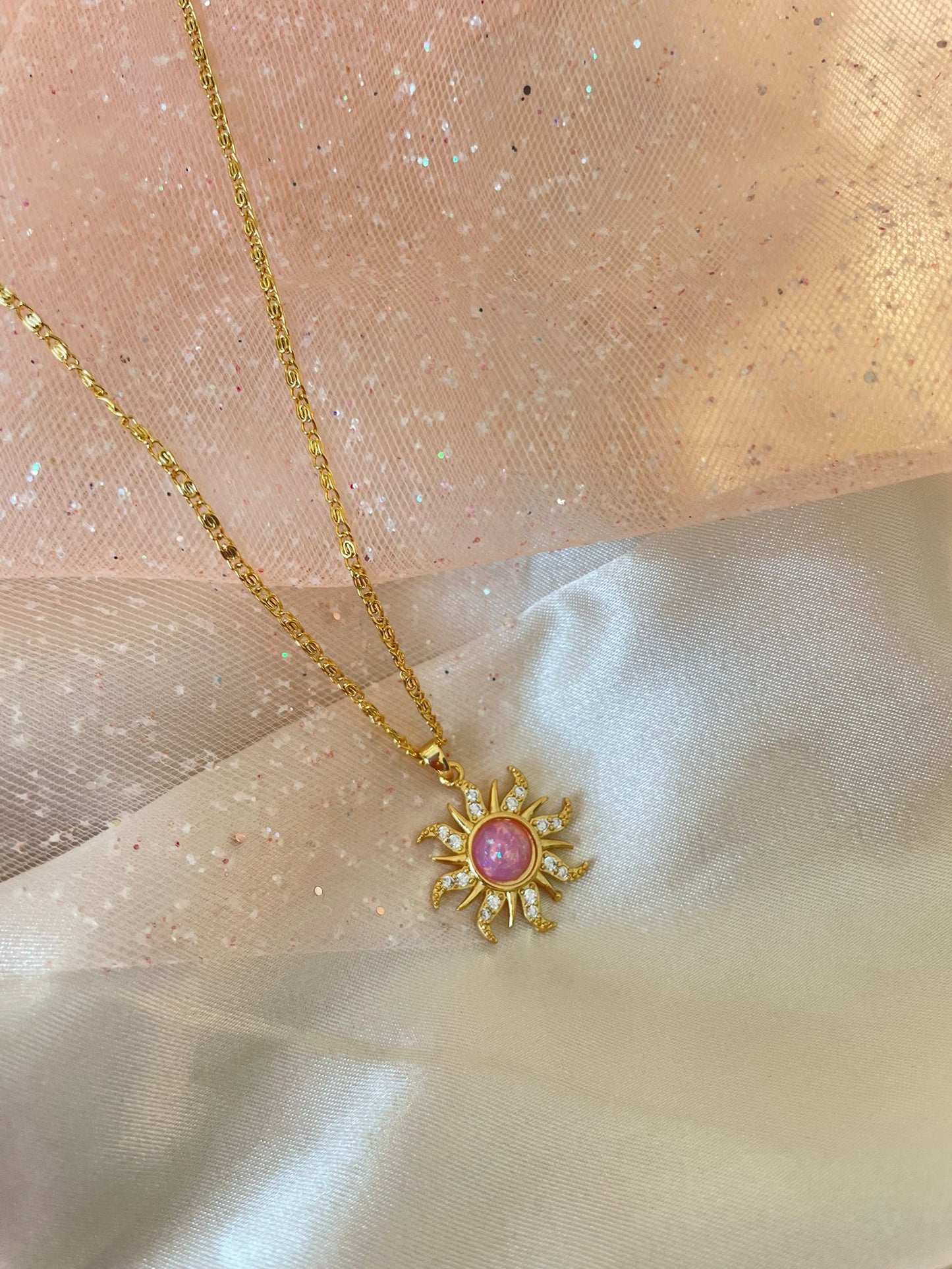 Rapunzel sun necklace (pink)