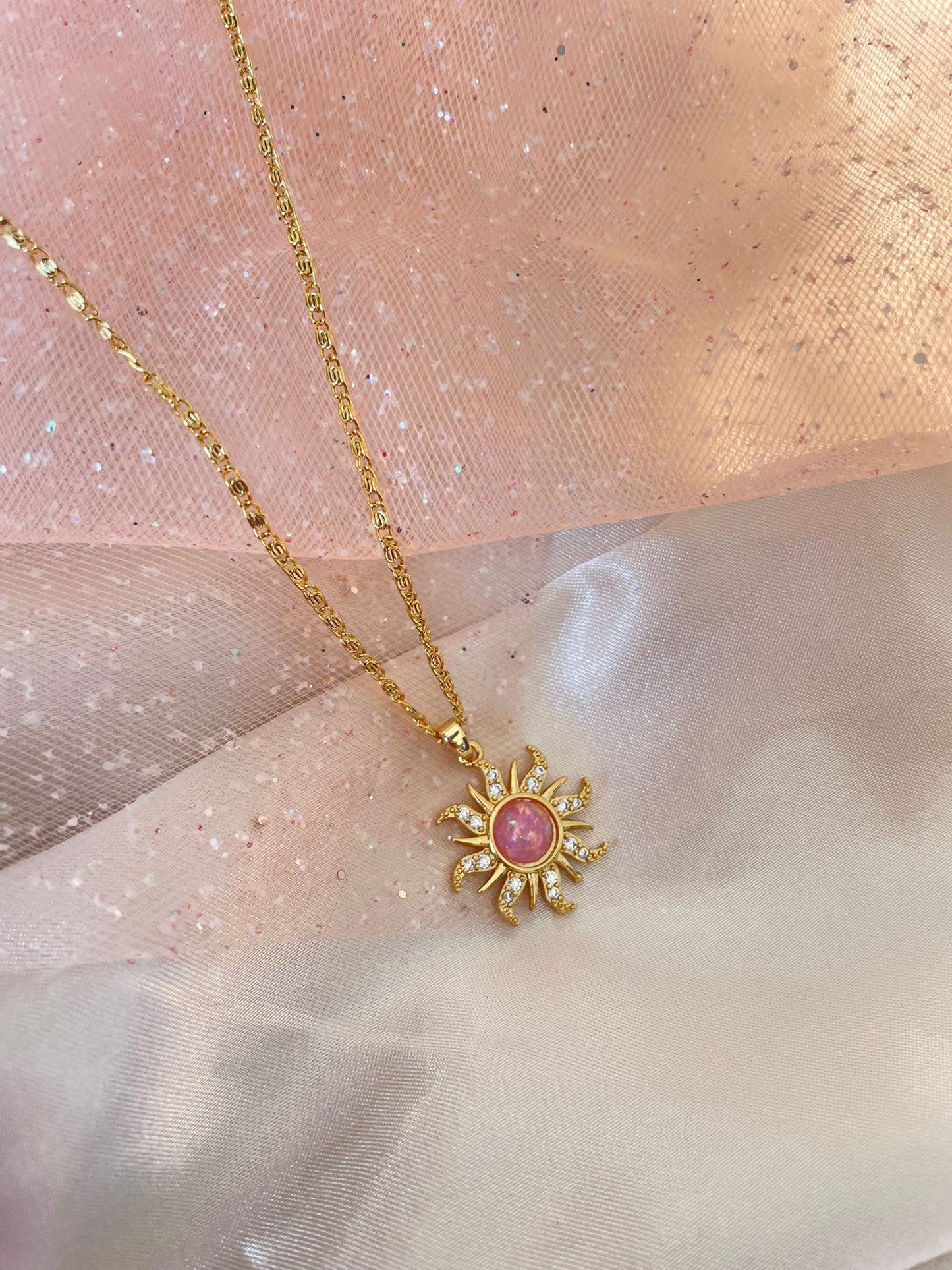 Rapunzel sun necklace (pink)