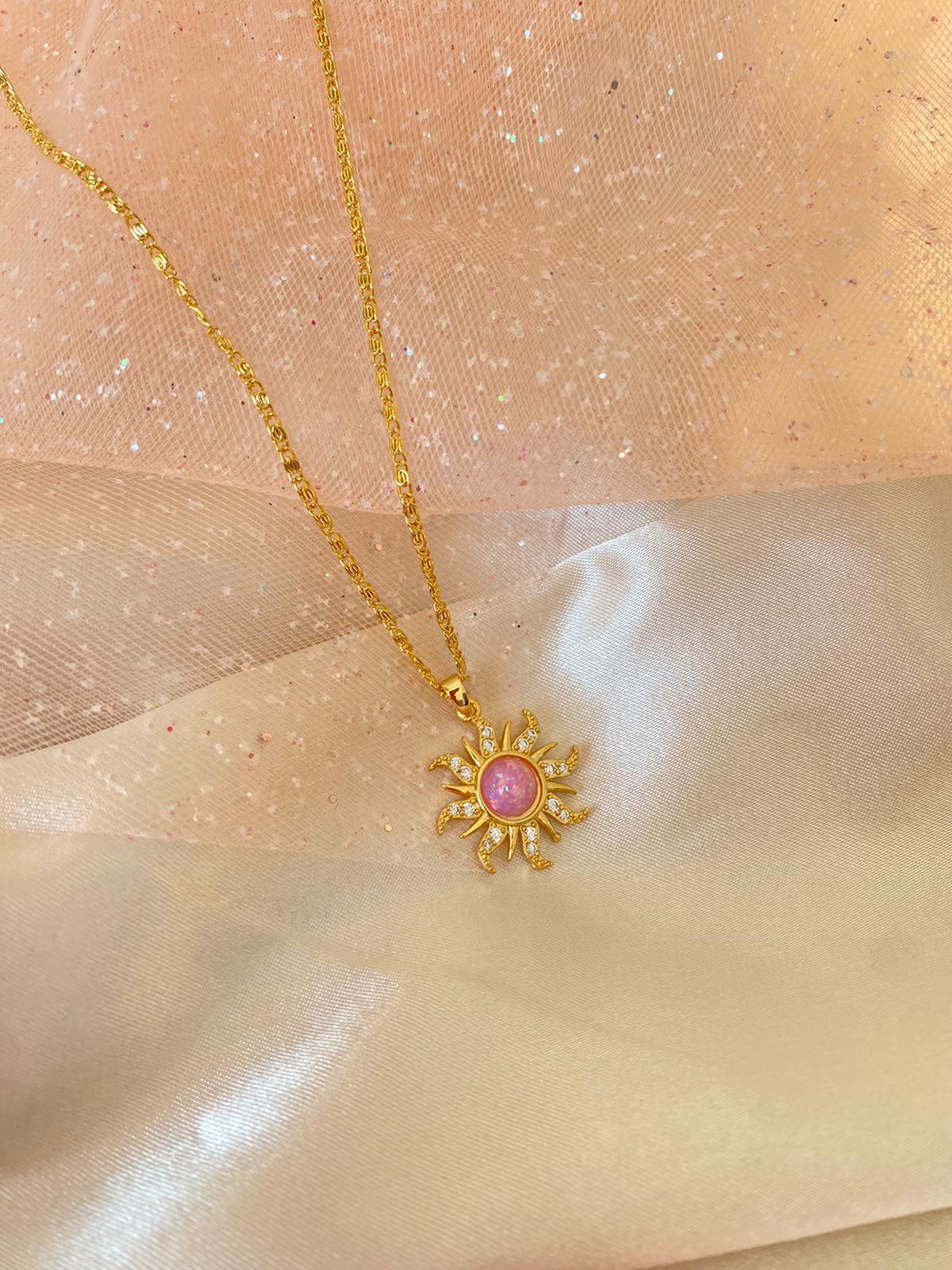 Rapunzel sun necklace (pink)