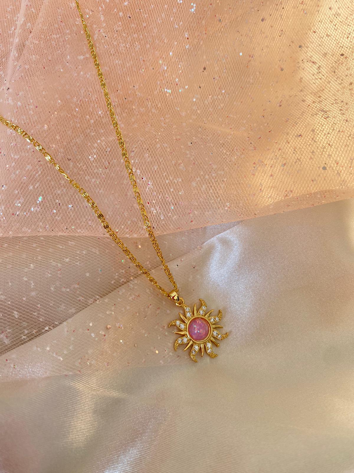 Rapunzel sun necklace (pink)