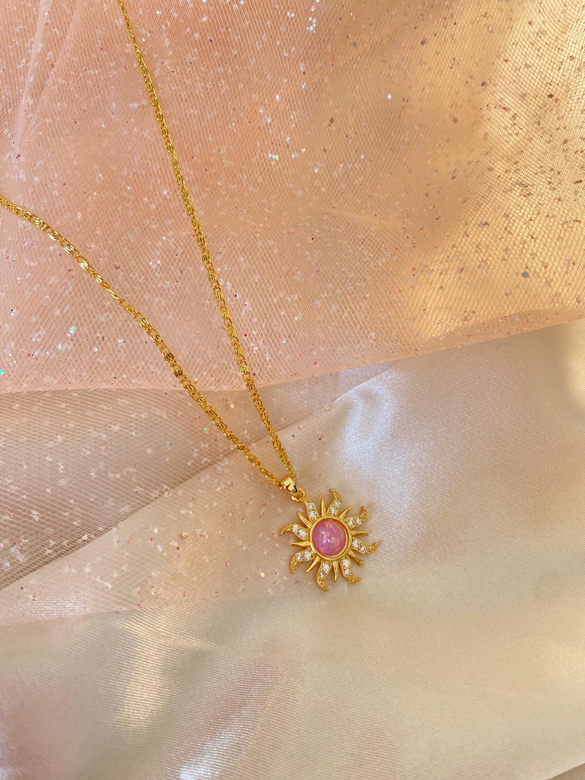 Rapunzel sun necklace (pink)