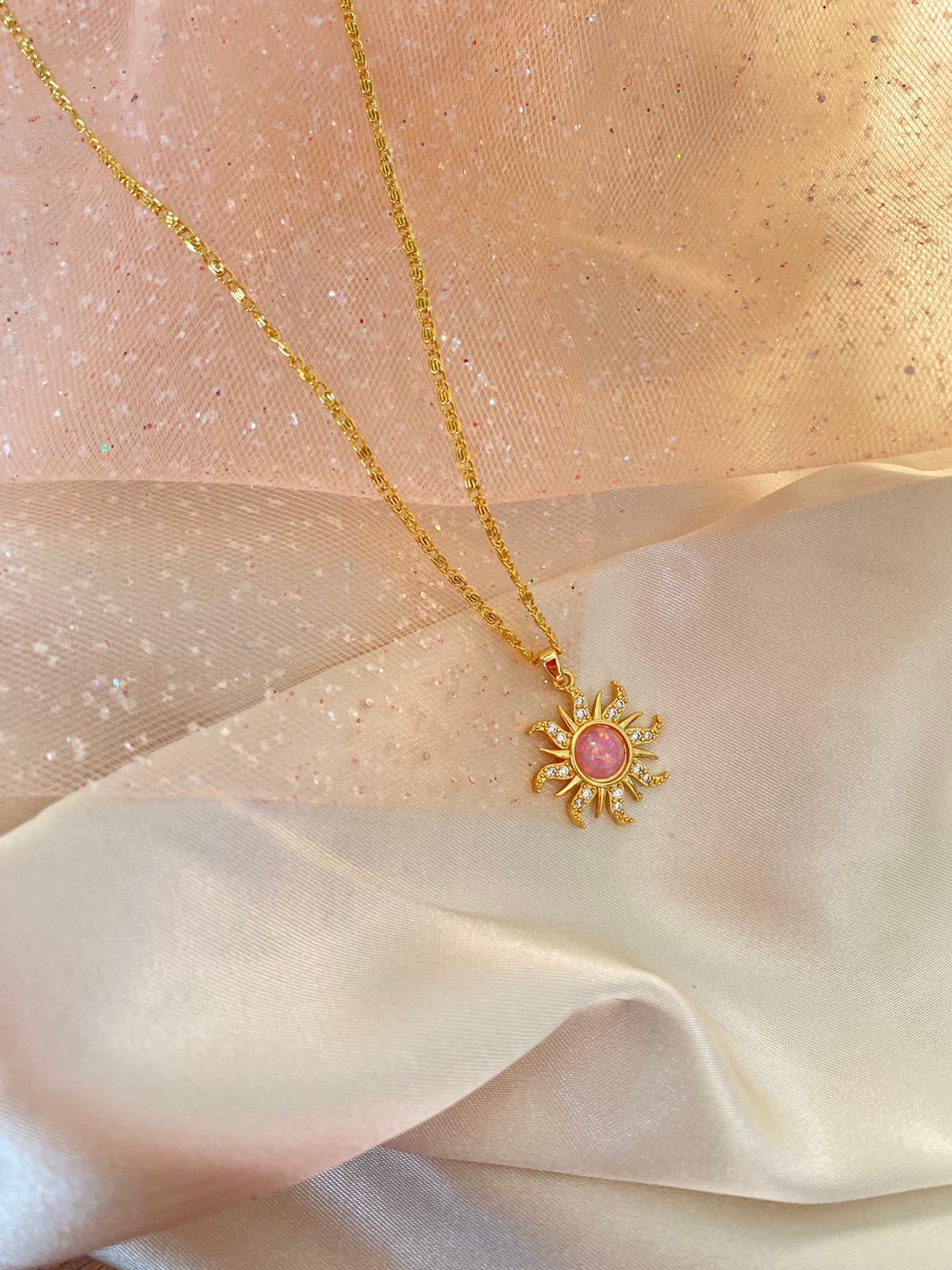 Rapunzel sun necklace (pink)