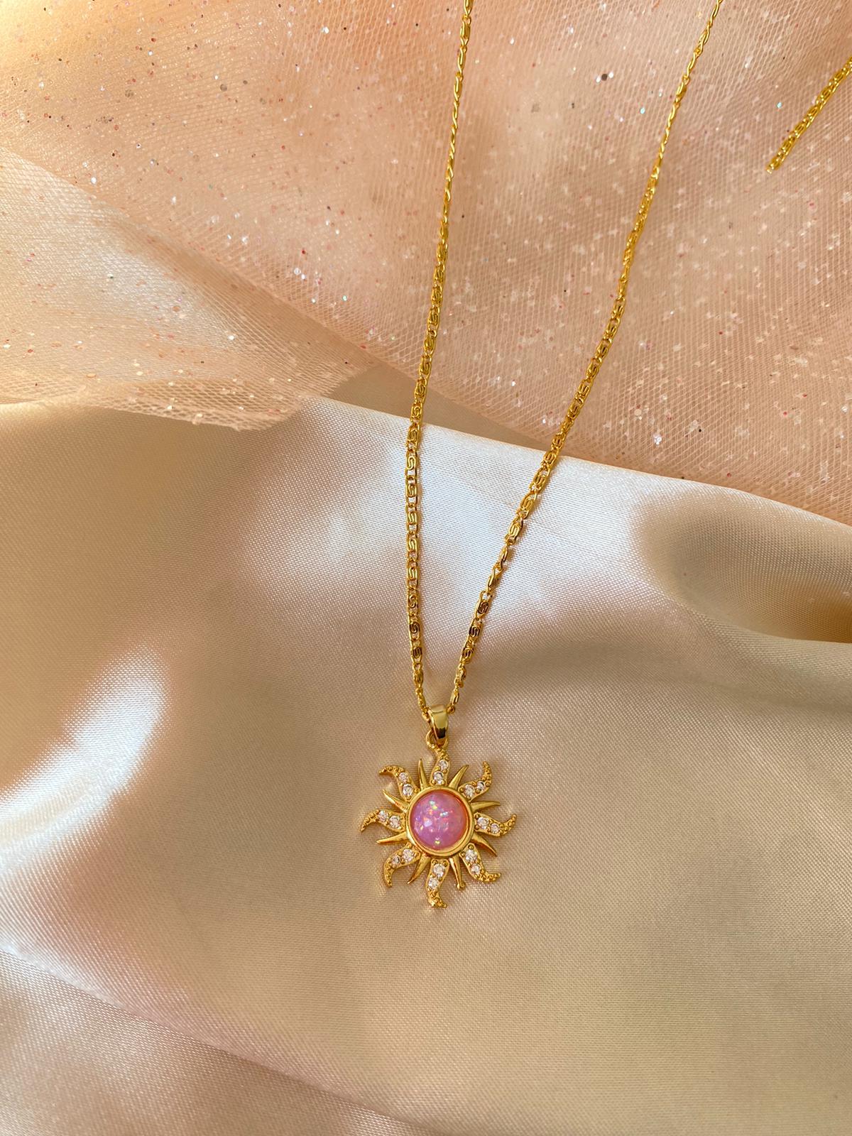 Rapunzel sun necklace (pink)
