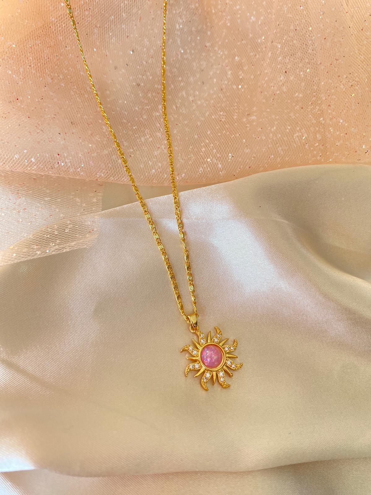 Rapunzel sun necklace (pink)