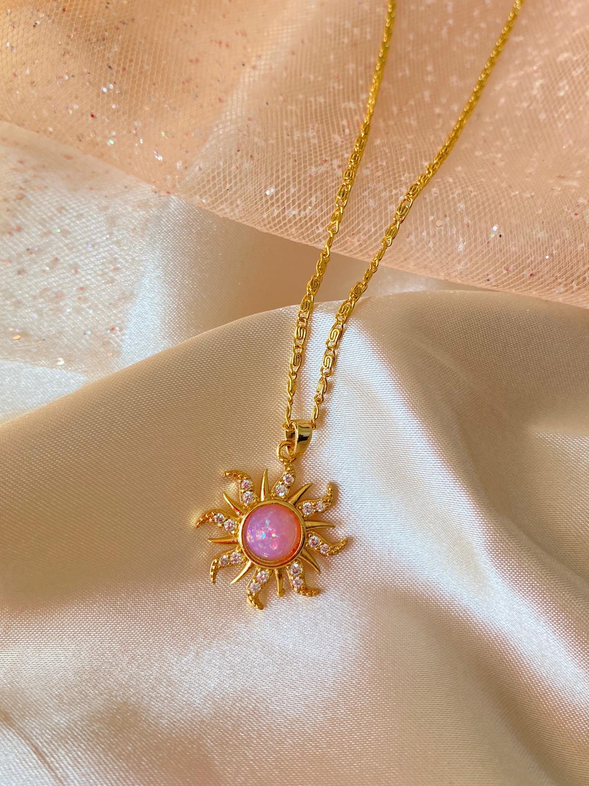 Rapunzel sun necklace (pink)