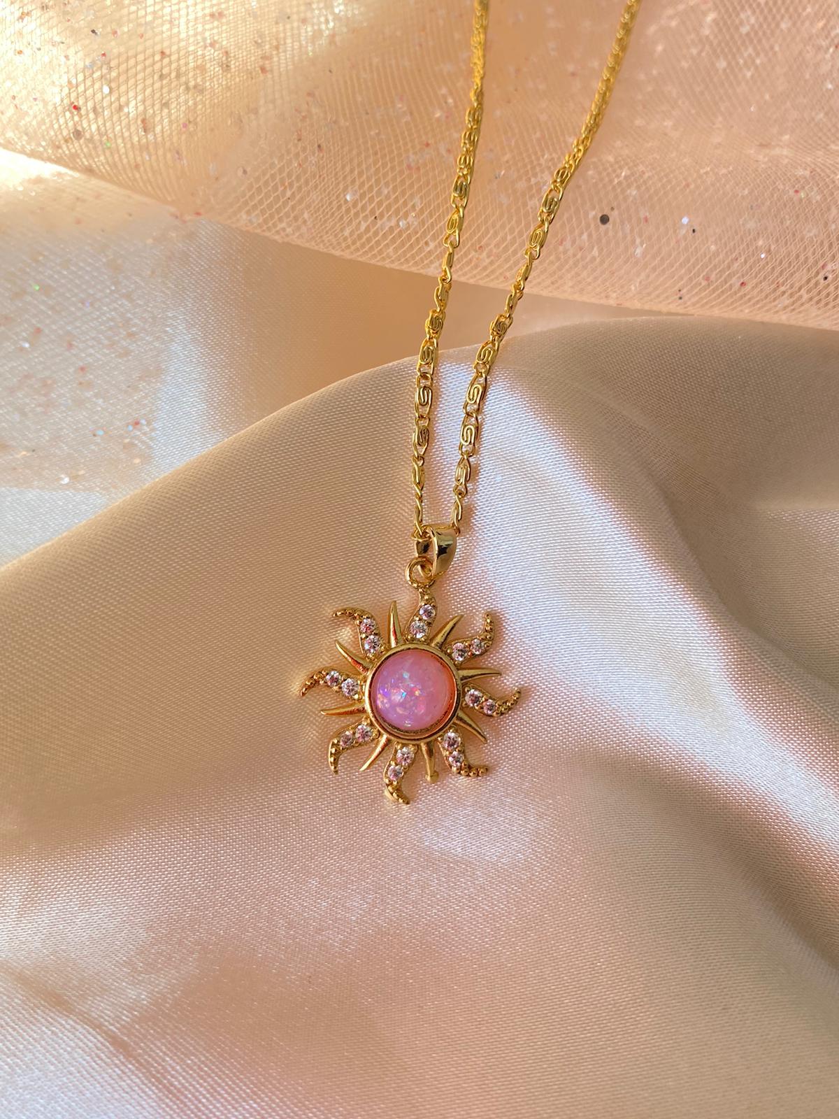 Rapunzel sun necklace (pink)