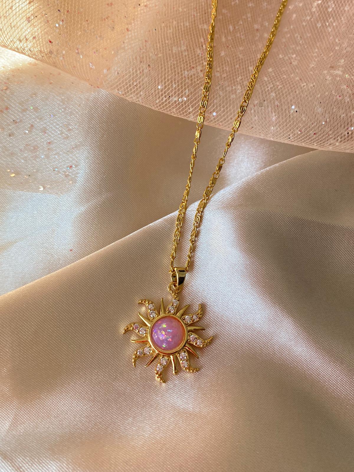 Rapunzel sun necklace (pink)