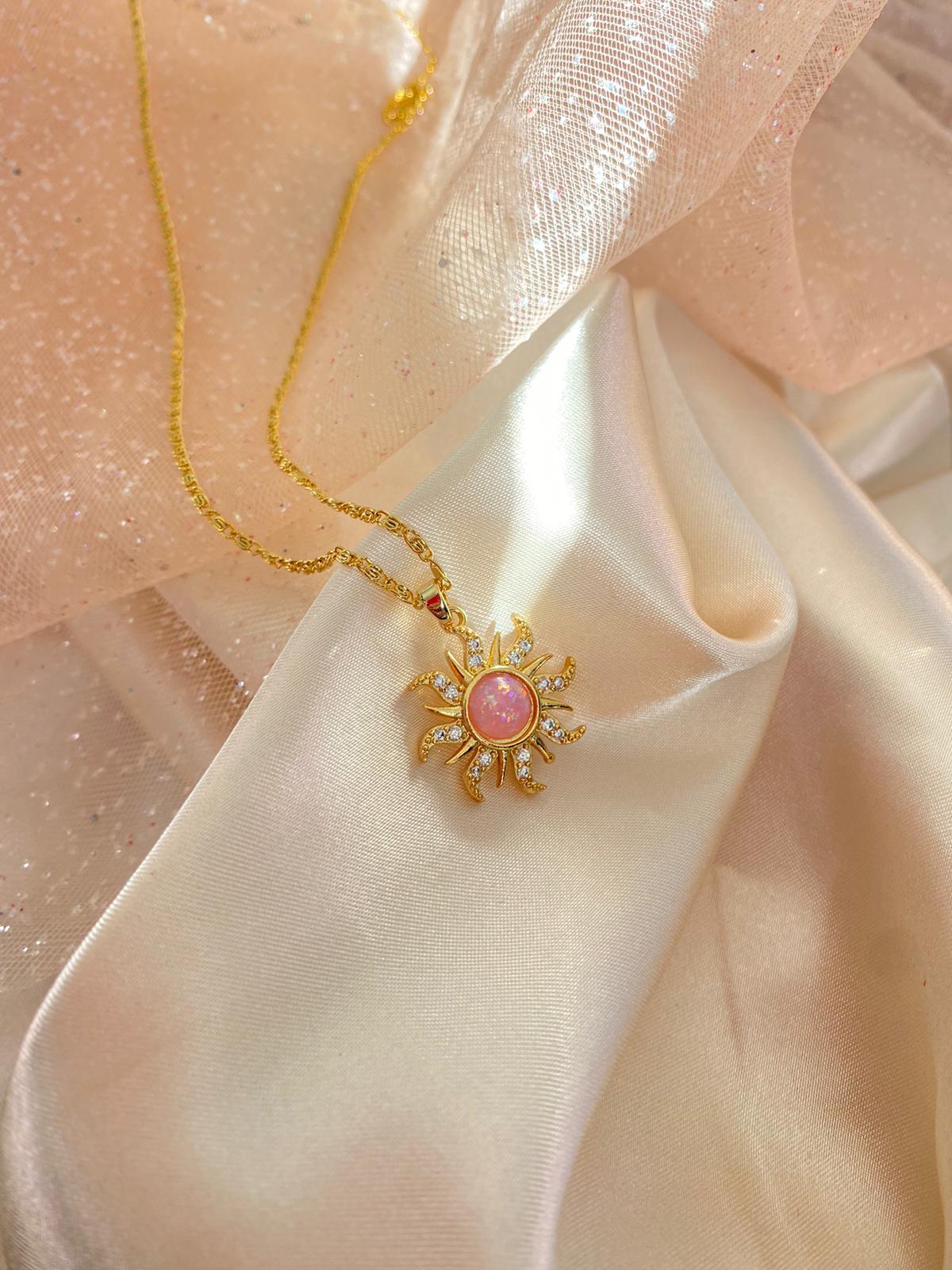 Rapunzel sun necklace (pink)
