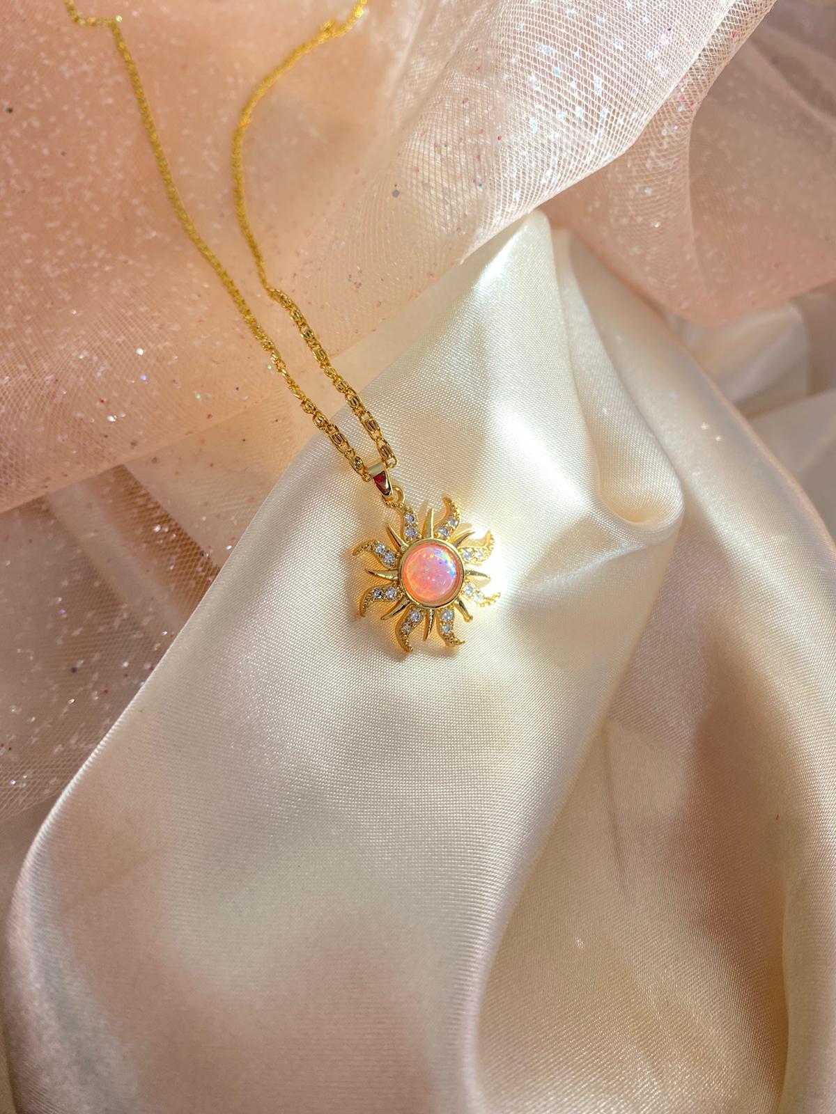 Rapunzel sun necklace (pink)
