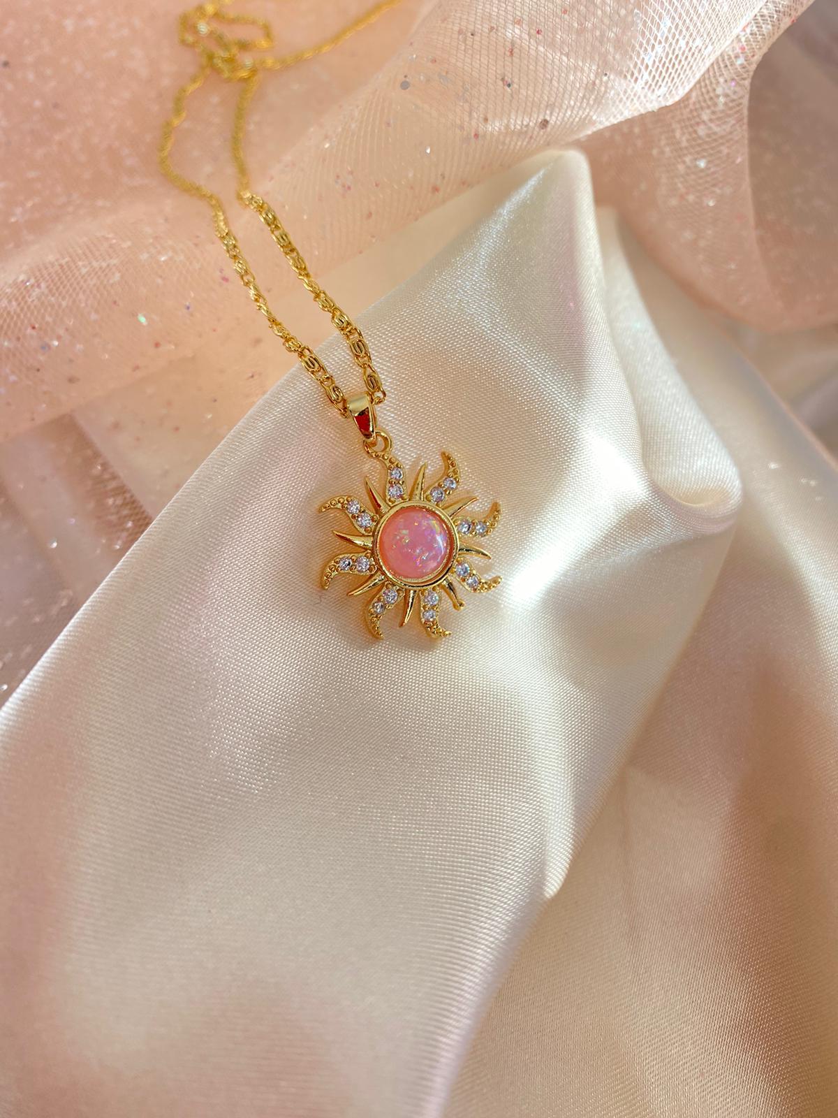 Rapunzel sun necklace (pink)