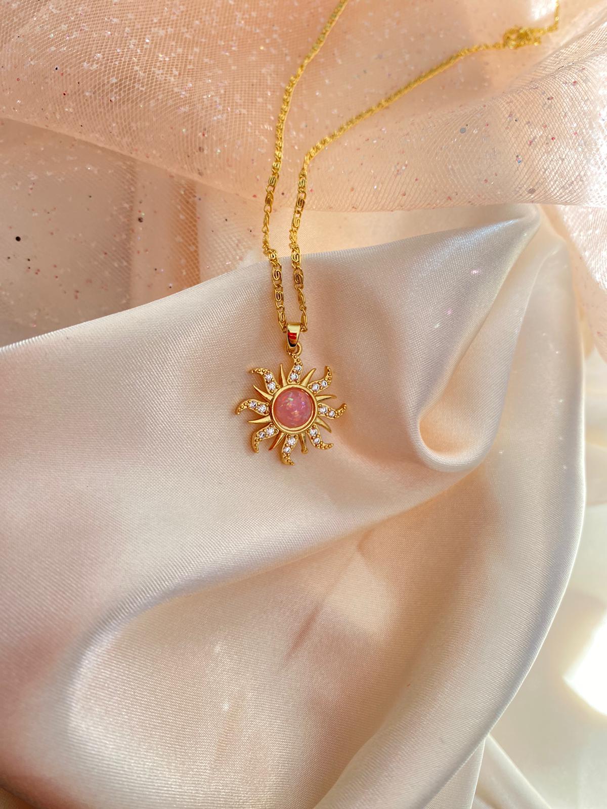Rapunzel sun necklace (pink)