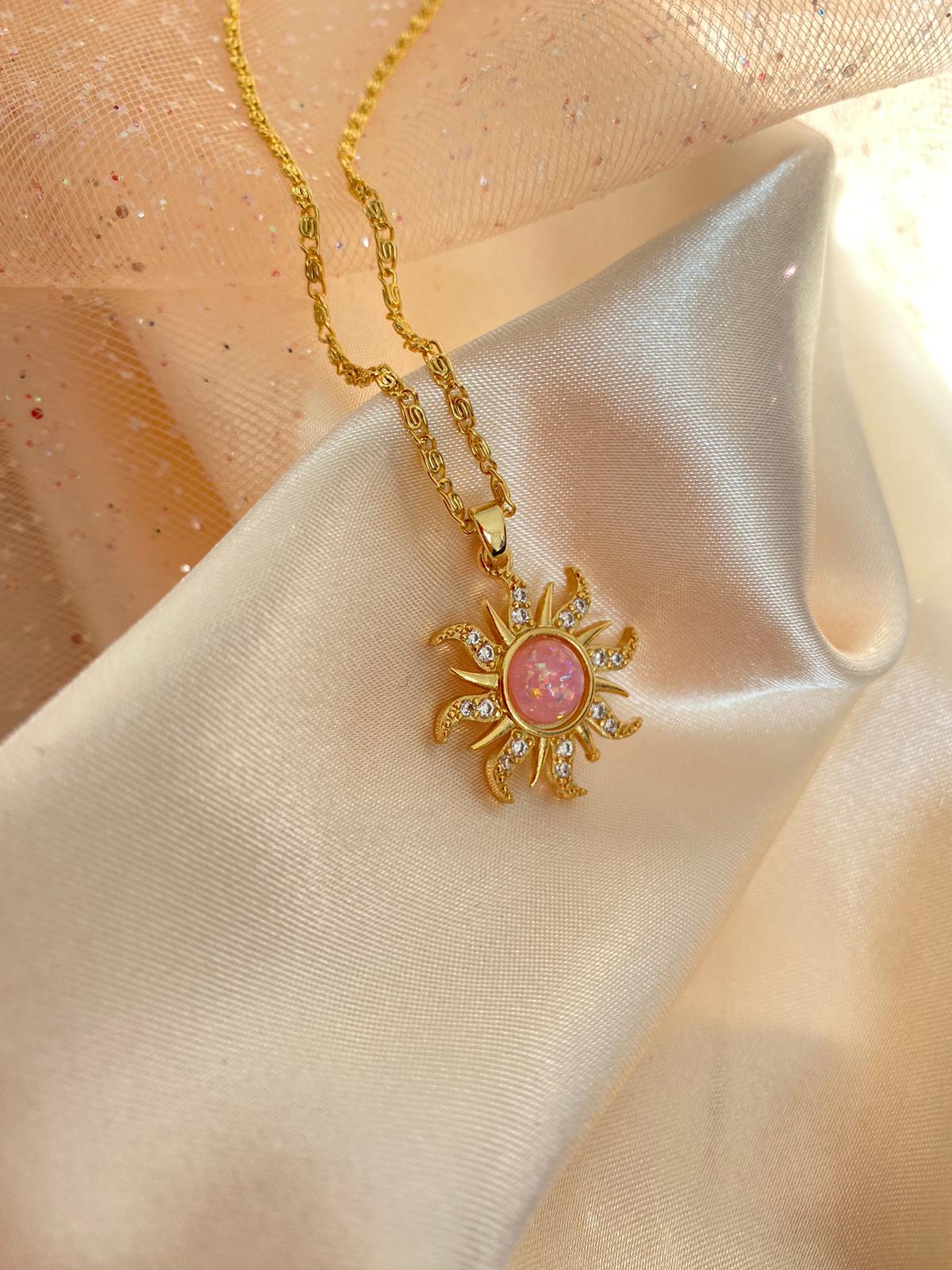 Rapunzel sun necklace (pink)