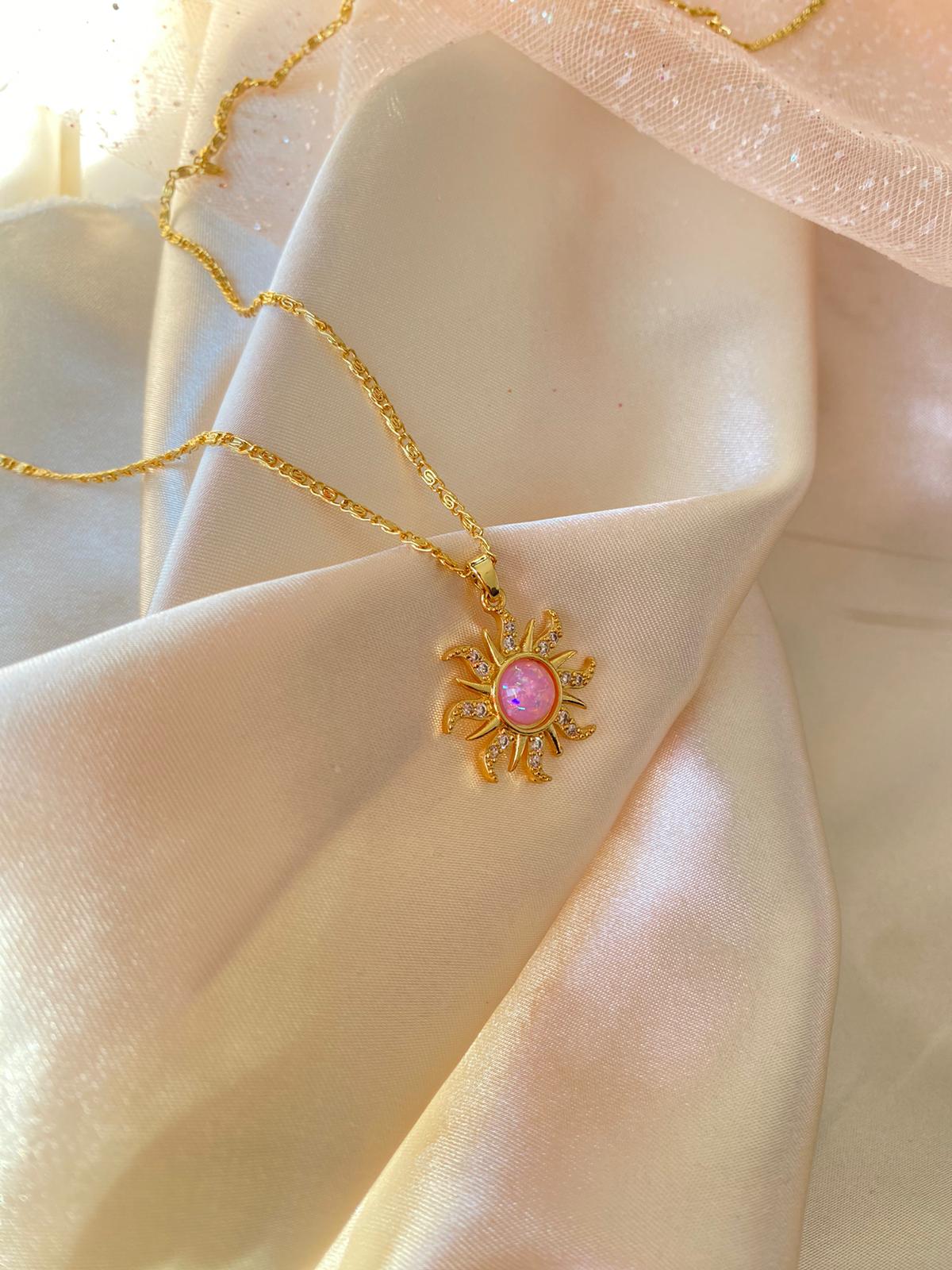 Rapunzel sun necklace (pink)