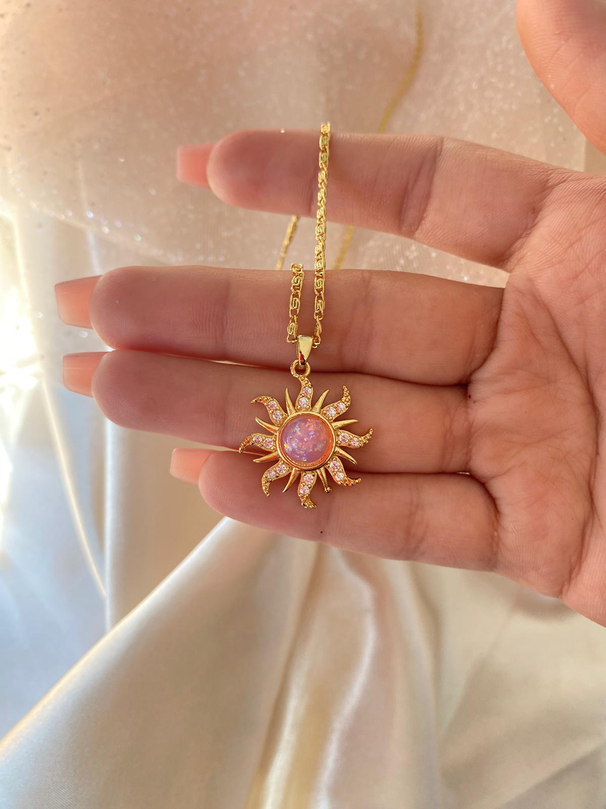 Rapunzel sun necklace (pink)