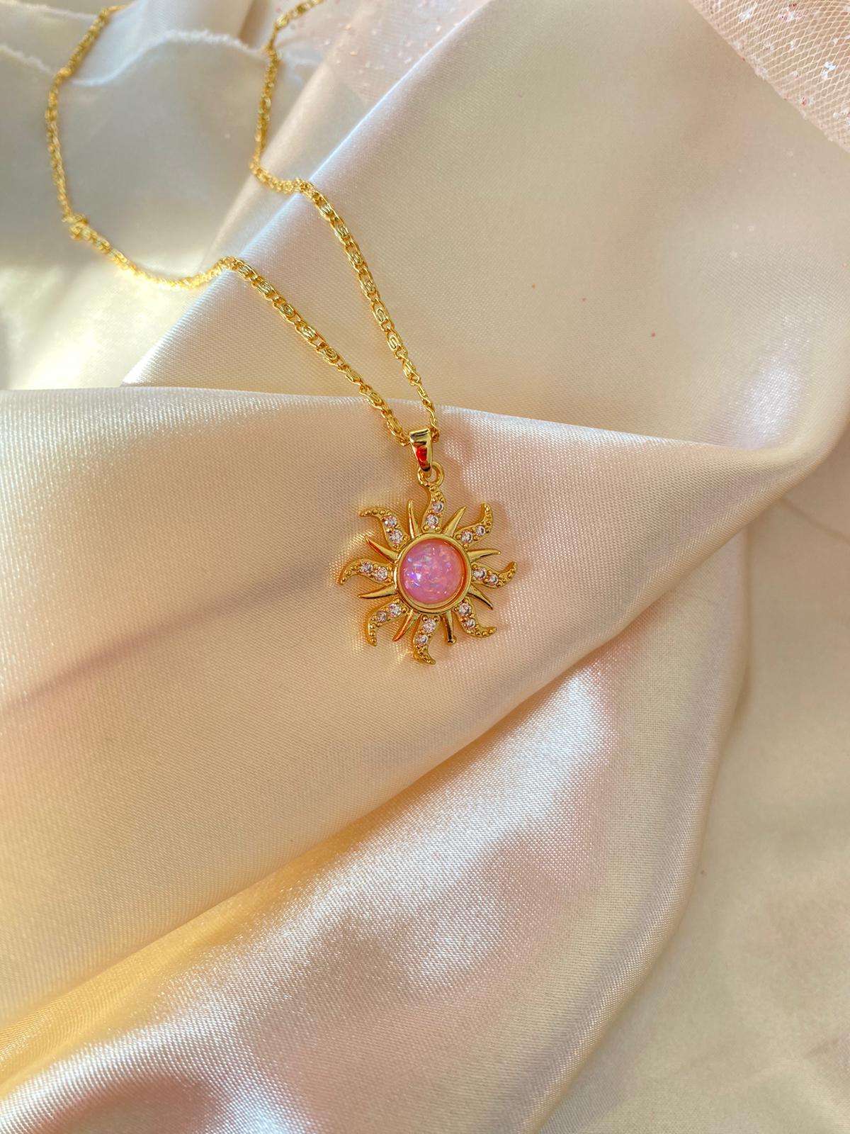 Rapunzel sun necklace (pink)